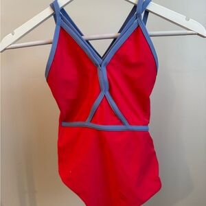 Kids Red and Blue One Piece Swimsuit